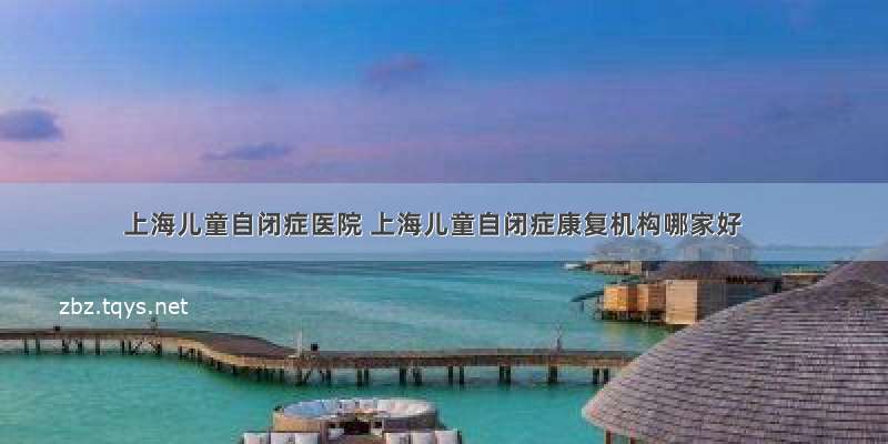 上海儿童自闭症医院 上海儿童自闭症康复机构哪家好