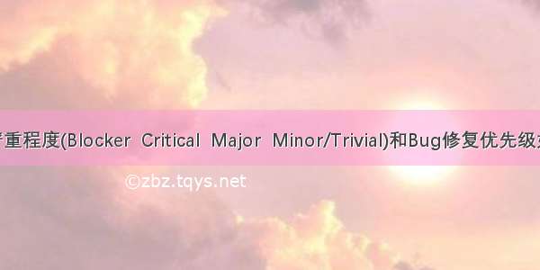Bug的严重程度(Blocker  Critical  Major  Minor/Trivial)和Bug修复优先级如何定义