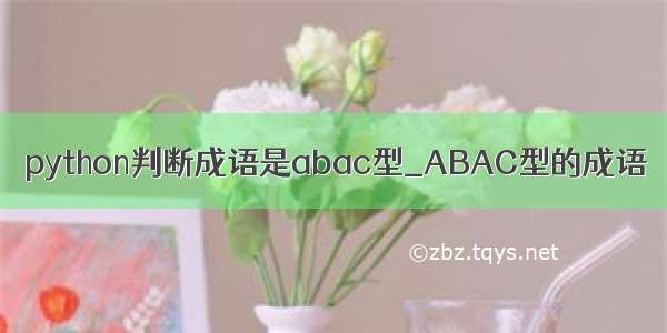 python判断成语是abac型_ABAC型的成语