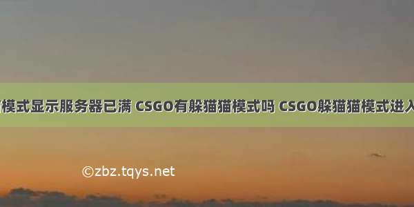 csgo躲猫猫模式显示服务器已满 CSGO有躲猫猫模式吗 CSGO躲猫猫模式进入方法一览...