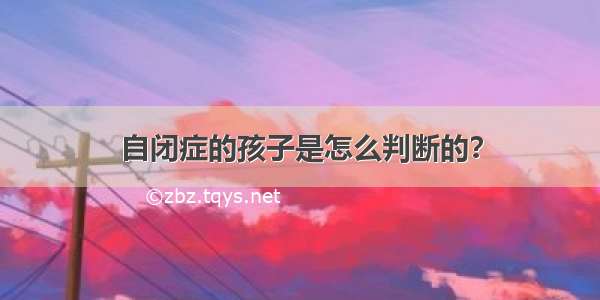 自闭症的孩子是怎么判断的？