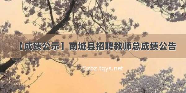 【成绩公示】南城县招聘教师总成绩公告