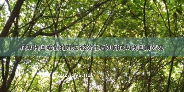 成功挽回爱情的方法 被分手后如何成功挽回前男友