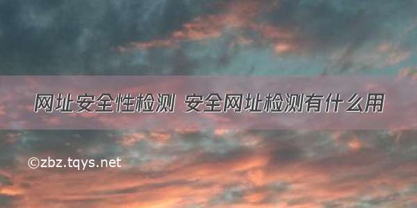 网址安全性检测 安全网址检测有什么用