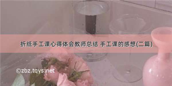 折纸手工课心得体会教师总结 手工课的感想(二篇)