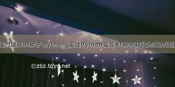 磁力链转bt种子 python_实战Python实现BT种子转化为磁力链接