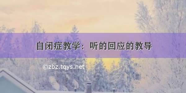 自闭症教学：听的回应的教导