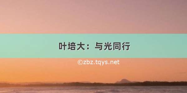 叶培大：与光同行