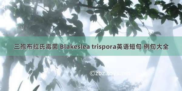 三孢布拉氏霉菌 Blakeslea trispora英语短句 例句大全