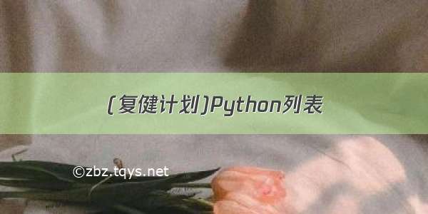(复健计划)Python列表