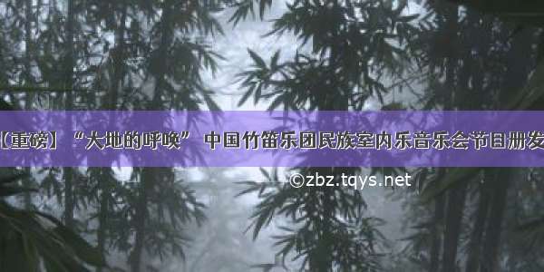 【重磅】“大地的呼唤” 中国竹笛乐团民族室内乐音乐会节目册发布