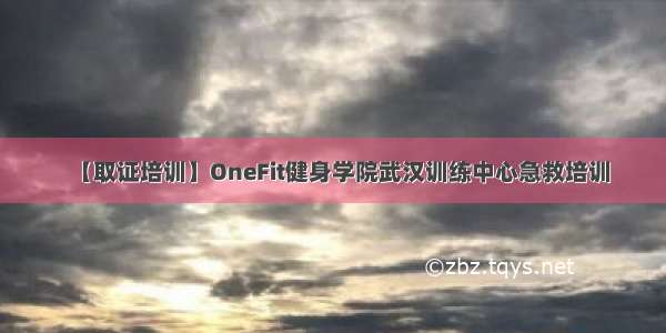 【取证培训】OneFit健身学院武汉训练中心急救培训