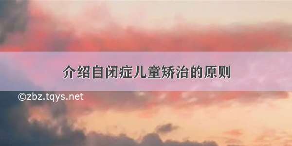 介绍自闭症儿童矫治的原则