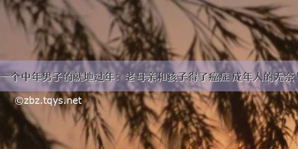 一个中年男子的就地过年：老母亲和孩子得了癌症 成年人的无奈！