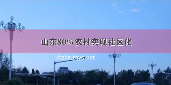 山东80%农村实现社区化