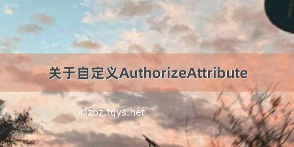 关于自定义AuthorizeAttribute