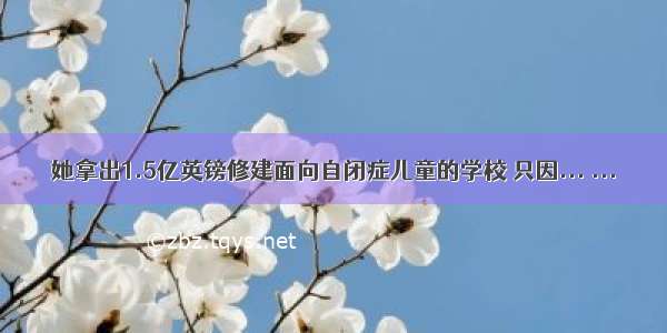 她拿出1.5亿英镑修建面向自闭症儿童的学校 只因... ...