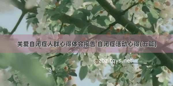 关爱自闭症人群心得体会报告 自闭症活动心得(五篇)