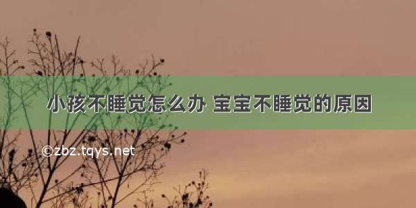 小孩不睡觉怎么办 宝宝不睡觉的原因