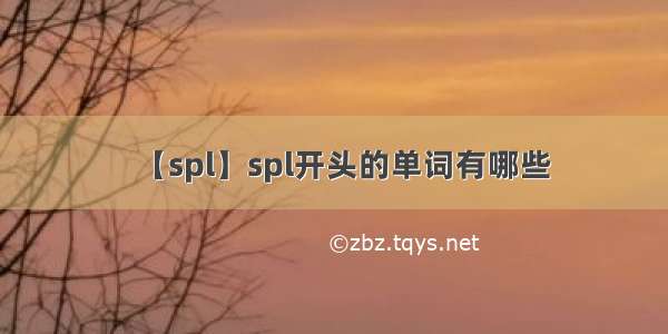 【spl】spl开头的单词有哪些