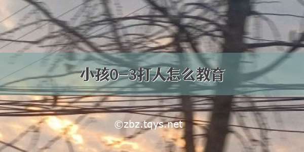 小孩0-3打人怎么教育