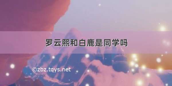 罗云熙和白鹿是同学吗