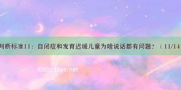 判断标准11：自闭症和发育迟缓儿童为啥说话都有问题？（11/14）