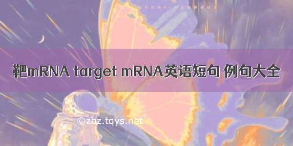 靶mRNA target mRNA英语短句 例句大全