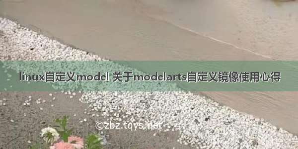 linux自定义model 关于modelarts自定义镜像使用心得