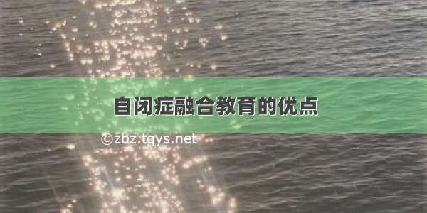 自闭症融合教育的优点