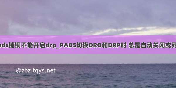 pads铺铜不能开启drp_PADS切换DRO和DRP时 总是自动关闭或死机