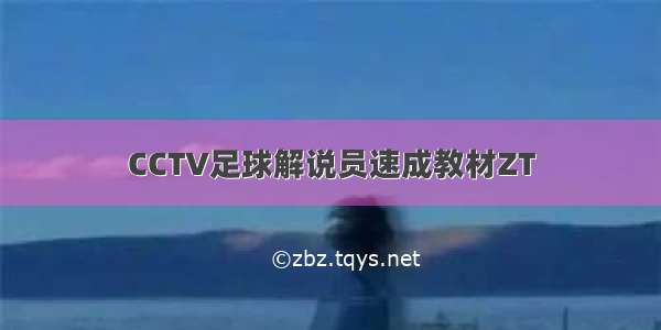 CCTV足球解说员速成教材ZT