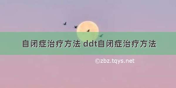 自闭症治疗方法 ddt自闭症治疗方法