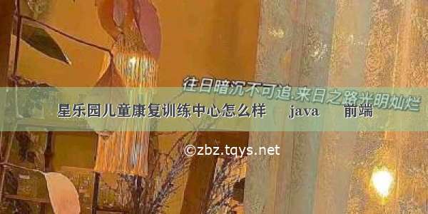 星乐园儿童康复训练中心怎么样 – java – 前端