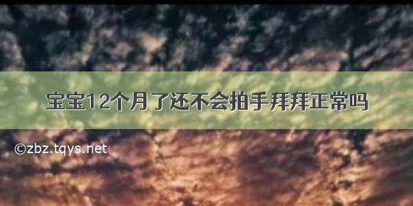 宝宝12个月了还不会拍手拜拜正常吗