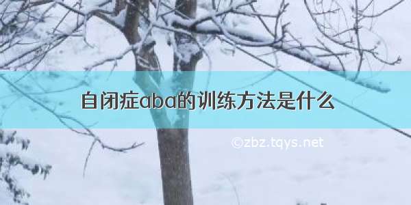 自闭症aba的训练方法是什么