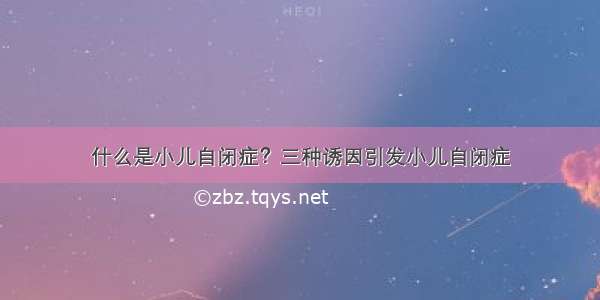 什么是小儿自闭症？三种诱因引发小儿自闭症