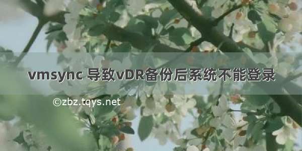 vmsync 导致vDR备份后系统不能登录