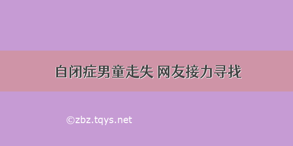 自闭症男童走失 网友接力寻找