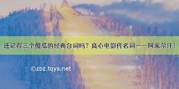 还记得三个傻瓜的经典台词吗？良心电影代名词——阿米尔汗！