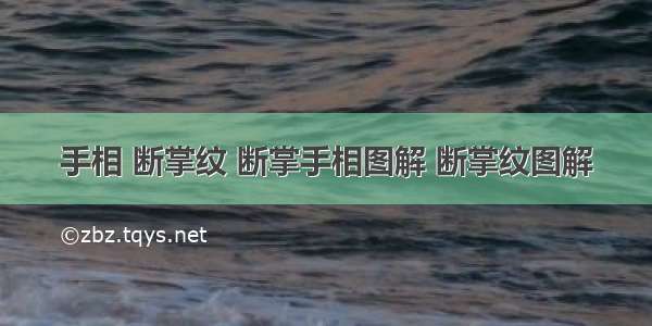 手相 断掌纹 断掌手相图解 断掌纹图解