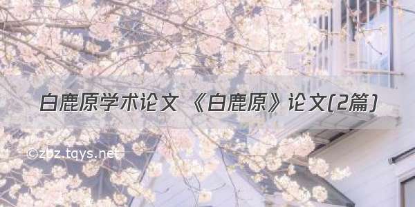 白鹿原学术论文 《白鹿原》论文(2篇)