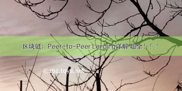 区块链：Peer-to-Peer Lending详解 超全！！！