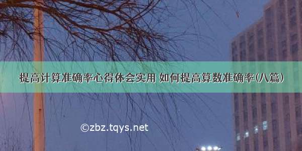 提高计算准确率心得体会实用 如何提高算数准确率(八篇)