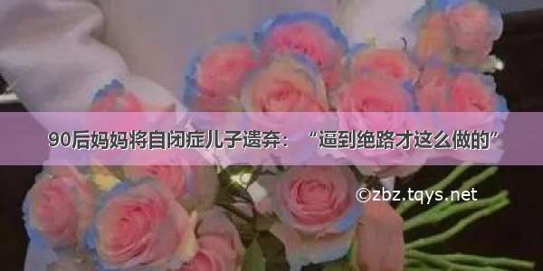 90后妈妈将自闭症儿子遗弃：“逼到绝路才这么做的”