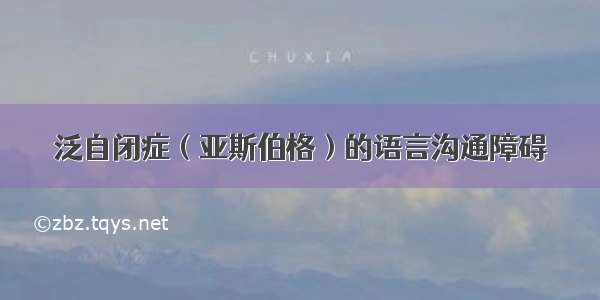 泛自闭症（亚斯伯格）的语言沟通障碍