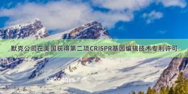 默克公司在美国获得第二项CRISPR基因编辑技术专利许可