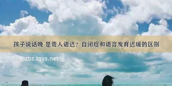 孩子说话晚 是贵人语迟？自闭症和语言发育迟缓的区别