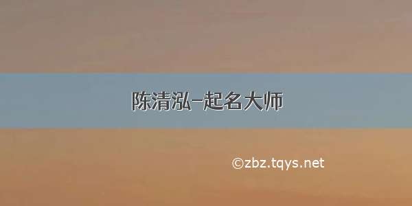 陈清泓-起名大师