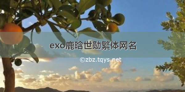 exo鹿晗世勋繁体网名